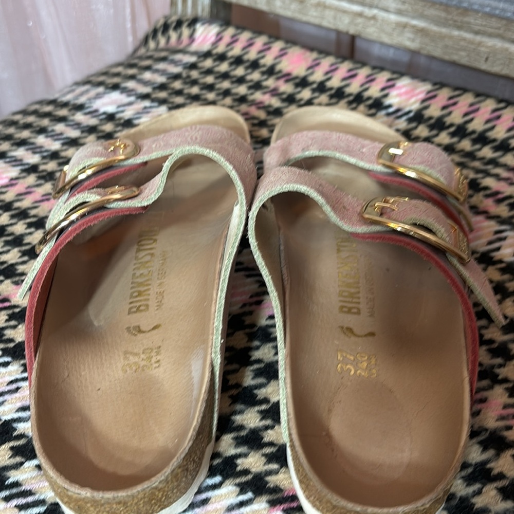 Birkenstock Pink and Gold Sandals - Picture 10 of 11